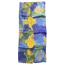 Sciarpa Sonia Rykiel in chiffon di seta blu e gialla