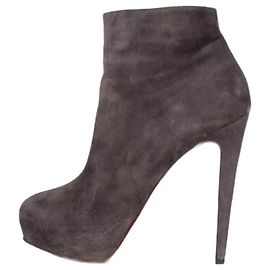 Botines de ante gris marrón Christian Louboutin