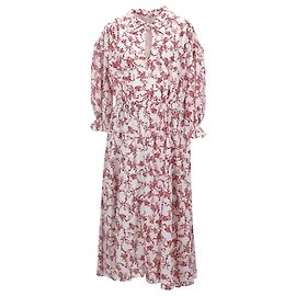 Autre Marque Vestido midi estampado floral Emilia Wickstead en poliéster rojo