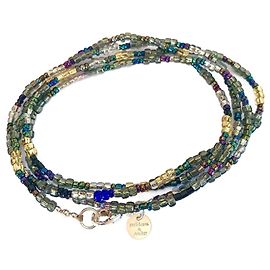 Autre Marque Heirloom&Amber Halskette Armband Mehrfarbige Glasperlen Sterlingsilber