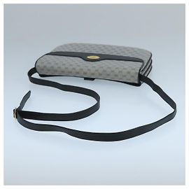 Gucci Bolso de Hombro Micro GG Supreme PVC Navy Gold Auth 106029