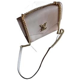 Borsa Louis Vuitton Mylockme BB Rosa Beige Pelle