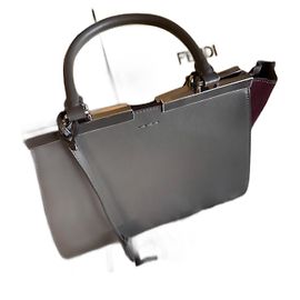 Borsa a mano Fendi Grigia Rosso Scuro Pelle Velluto Metallo
