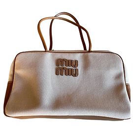 Miu Miu Brandy Handtasche Beige Dunkelbraun Leder
