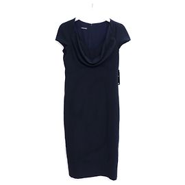 Navy Shift-Kleid mit Cowl-Neck von Emporio Armani
