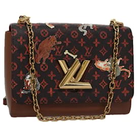 LOUIS VUITTON Catgram Sack Twist MM Borsa a spalla Marrone M44408 LV Auth 104424SA