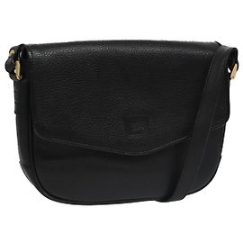 Autre Marque Borsa a Spalla Burberrys in Pelle Nera e Oro Auth ep6988