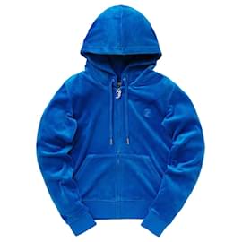 Juicy Couture Zip Hoodie Blue Velour
