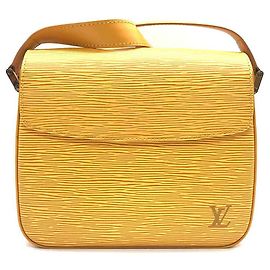 Borsa a spalla in pelle Epi gialla Louis Vuitton M52209