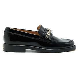 Botas de cano curto Chanel em couro preto