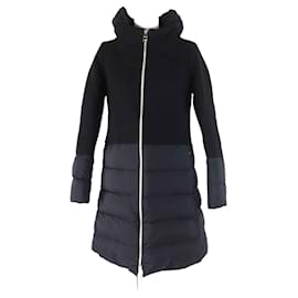Abrigo de plumas con capucha de lana y nylon negro para mujeres Herno - Autre Marque