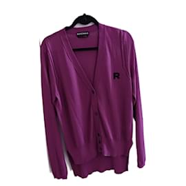 Rochas Langärmelige Strickjacke Baumwolle Fuchsia