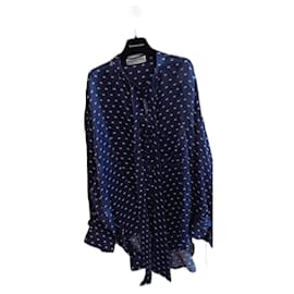 Autre Marque Camisa larga azul marino con logo blanco BB