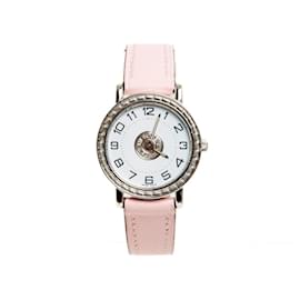 Hermès Montre Sellier PM Steel Sellier Watch with new Sakura Pink Bracelet Hermes