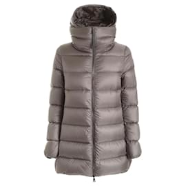 Abrigo Moncler Ange de plumas gris