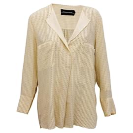 Blusa in pura seta con stampa astratta By Malene Birger in crema vaniglia M