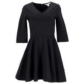 Vestido mini evasê com decote em V Jeannie de Diane Von Furstenberg em nylon preto