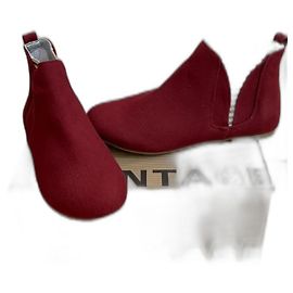 Autre Marque Botines Ippon Vintage burdeos de cuero y lona