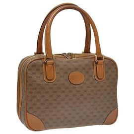 GUCCI Micro GG Supreme Handtasche aus PVC-Leder Beige Gold Auth ep6917