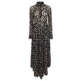 Abito maxi con stampa floreale Jil Sander in poliammide nera