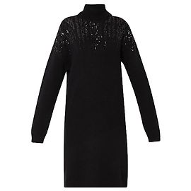 Liu.Jo weiches gestricktes Minikleid aus Wolle und Kaschmir schwarz XS
