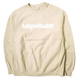 TokyoVitamin Logo Sweatshirt Pullover Beige M - Autre Marque