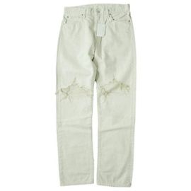 Autre Marque Gekreuzte Selvedge Jeans Off White