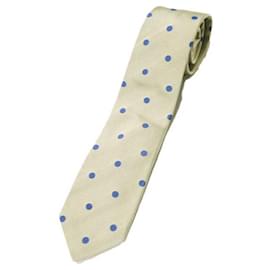 Autre Marque Cravatta in seta a pois beige/blu JOHN COMFORT