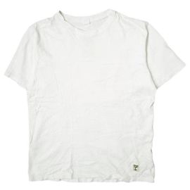 Autre Marque Camiseta de cuello redondo de algodón blanca SSZ