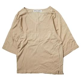 Autre Marque INSCRIBIR Camiseta de fútbol americano de cuello en V beige