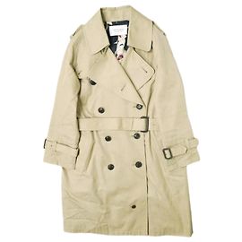Autre Marque Trench coat in twill di cotone beige