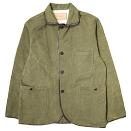 Autre Marque Chaqueta de cuero de lienzo envejecido ARTS＆CRAFTS x KENNETH FIELD x BEAMS PLUS Outfitters