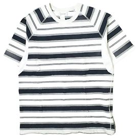 Autre Marque Camiseta Raglan a rayas Tone azul marino y blanco algodón