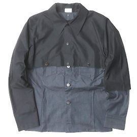 Autre Marque Jaqueta de denim em camadas NOBUYUKI MATSUI Preto/Índigo