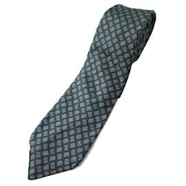 Cravatta in seta con motivo Aquascutum blu navy