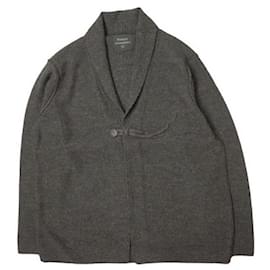 Strickjacke aus Merinowolle und Alpaka in Anthrazitbraun - Autre Marque