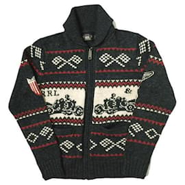 RRL Baumwoll-Woll-Cardigan mit Automotiv-Motiv - Ralph Lauren