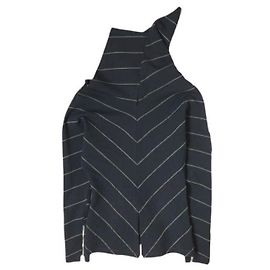Autre Marque 3.1 Phillip Lim Hochkragenoberteil aus Polyester und Viskose mit Streifen