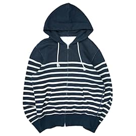 Felpa con cappuccio zip Loopwheeler blu navy - Autre Marque
