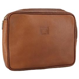Autre Marque Borsa a mano in pelle marrone e oro Burberrys Auth ti2491