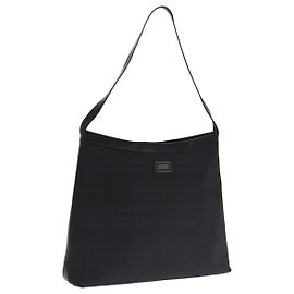Borsa a spalla Burberry Nova Check in PVC nera Auth ac3493