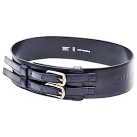 Chanel Doppel-Schnallen-Korsett-Leder-Gürtel