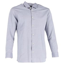 Camicia a maniche lunghe con bottoni Ermenegildo Zegna in cotone blu