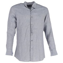 Camicia a maniche lunghe con bottoni Ermenegildo Zegna in lino grigio
