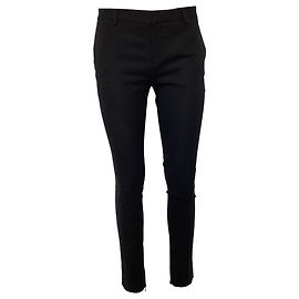 Schwarze Woll-Hosen mit Reißverschlussdetail am Saum von Saint Laurent
