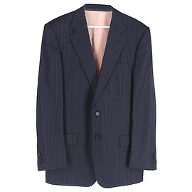 Gestreifte Einreiher-Blazer und Hosen-Set von Ermenegildo Zegna aus marineblauer Wolle