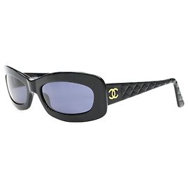 Gafas de sol acolchadas Chanel Black Gold CC Logo 5006
