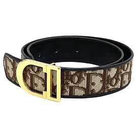 Cintura vintage monogramma CD in marrone e oro Christian Dior