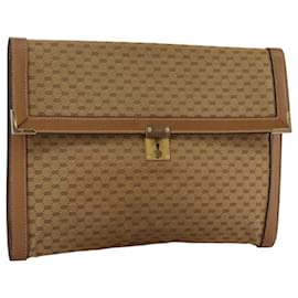 GUCCI Bolso Clutch de Lona Micro GG Beige Auth ep6918 - Gucci