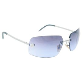 Chanel randlose lila blaue silberne Sonnenbrille 4035